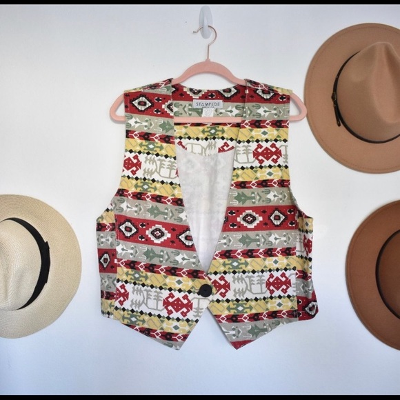Vintage Stampede Blazer Vest - Picture 1 of 3